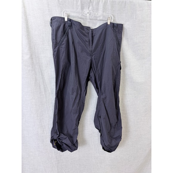 Lands' End Pants - Lands End Gray Convertible Cargo Hiking Pants Roll Tab Capri Plus Size 24W